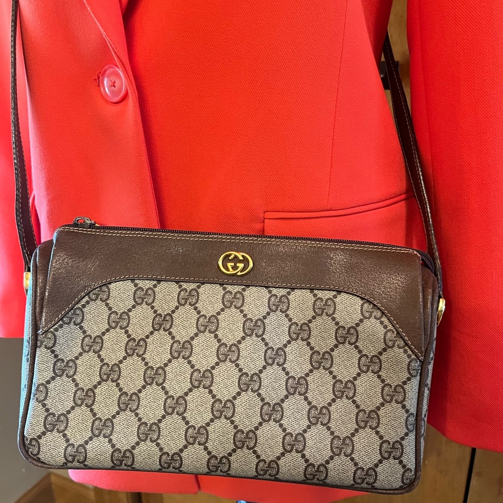 Gucci Brown GG Supreme Crossbody Bag